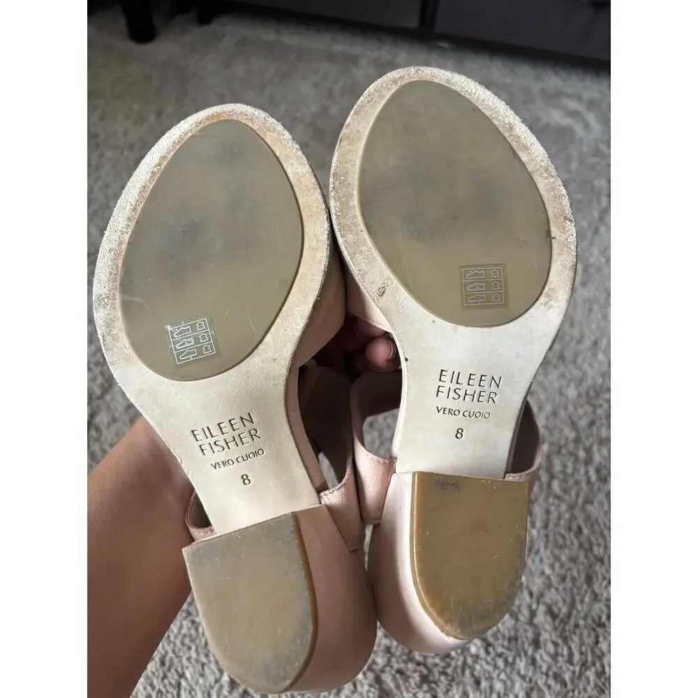 Eileen Fisher Doe tumbled nubuck sandal sz 8